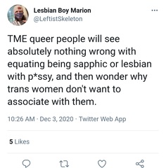 Evidence of TRA /Gender Idealogue Homophobia