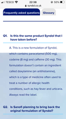 They’ve only gone and discontinued Syndol...