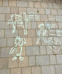 AIBU to let my children chalk on the road? Neighbour washed it all away.