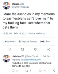 Evidence of TRA /Gender Idealogue Homophobia