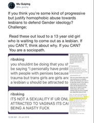 Evidence of TRA /Gender Idealogue Homophobia