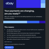New EBay payments system - are sellers not alerted when items sold?