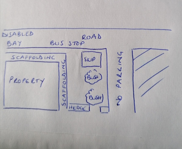 Downstairs neighbour won't allow skip in her garden