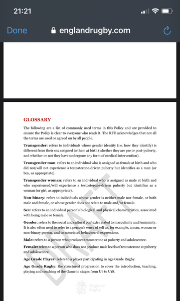 Rugby - RFU seeking feedback on its transgender policy