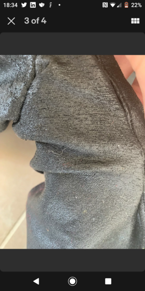 Buyer contacted me 3 months after sale saying trousers are flaking