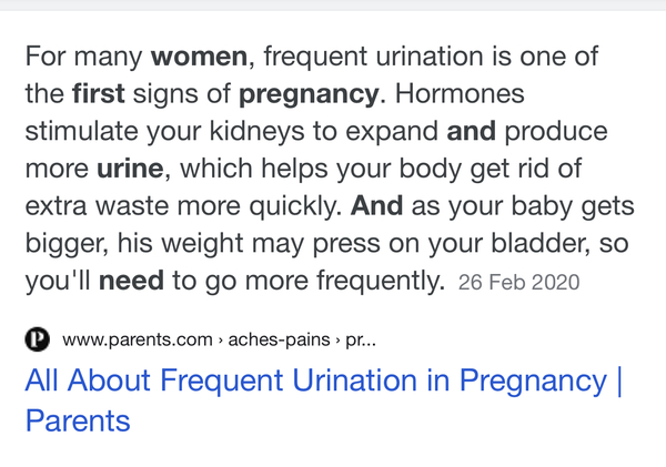 No urge to pee more frequently