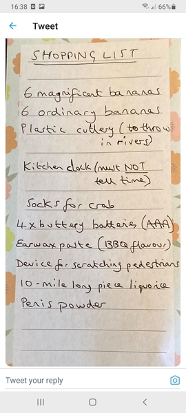 Found a shopping list