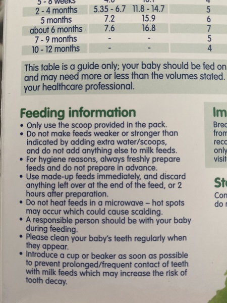 To make formula up in advance and store it in the fridge?