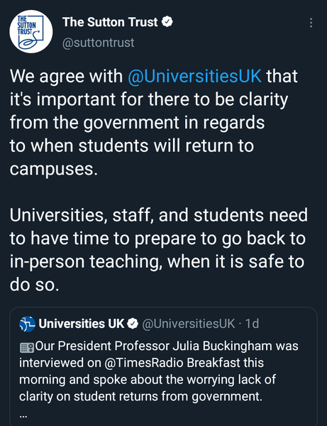 Return to university