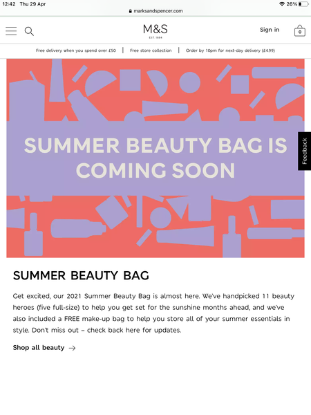 M&S Summer beauty box