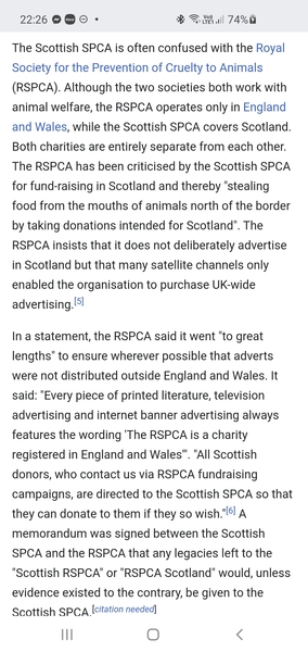 Do the RSPCA work in Scotland at all?
