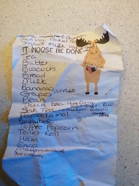 Found a shopping list