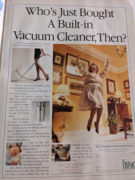Plumbed in vacuum.