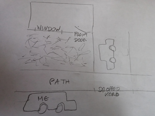 Driveway with no dropped kerb..