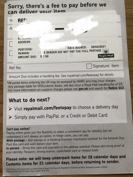 Sender didn't pay the full fee