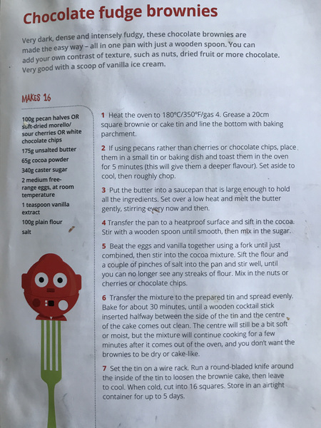 Brownie with recipe - and I don’t have chocolate or golden syrup