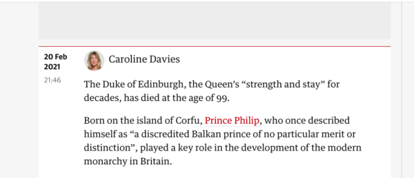 Prince Philip has died
