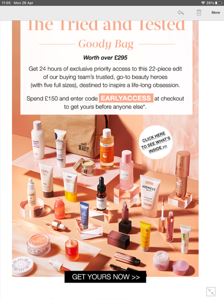 Beauty chat - freebies/gifts with purchase/offers