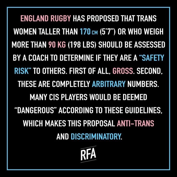 Rugby - RFU seeking feedback on its transgender policy