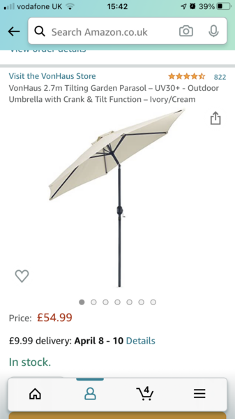 Has anyone recently bought a really good big parasol for the garden?