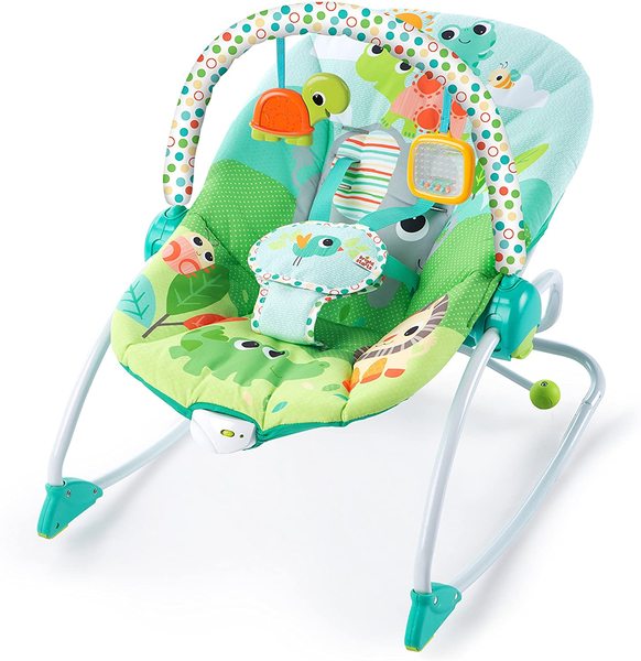 How do i get the fabric seat off of bouncy chair?