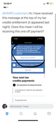 £500 one off payment tax credits.