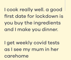 Dating Thread 202: Here's hoping the lockdown loneliness and longing eases up soon...