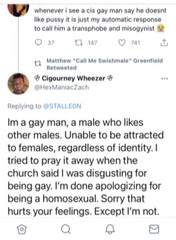 Evidence of TRA /Gender Idealogue Homophobia