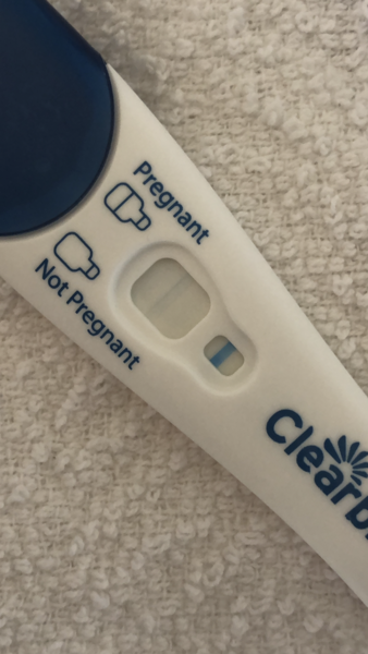 Faint positive or evaporation line