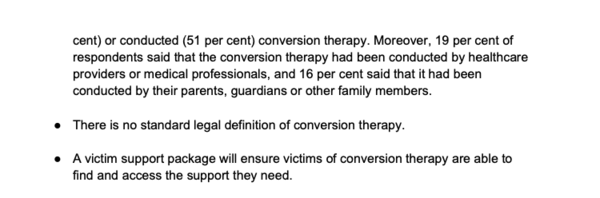 Public consultation on conversion therapy