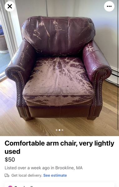 To be obsessed with listing for peoples old sofas