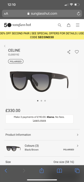 Flat top celine sunglasses