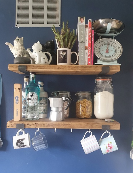 Open shelves in kitchen