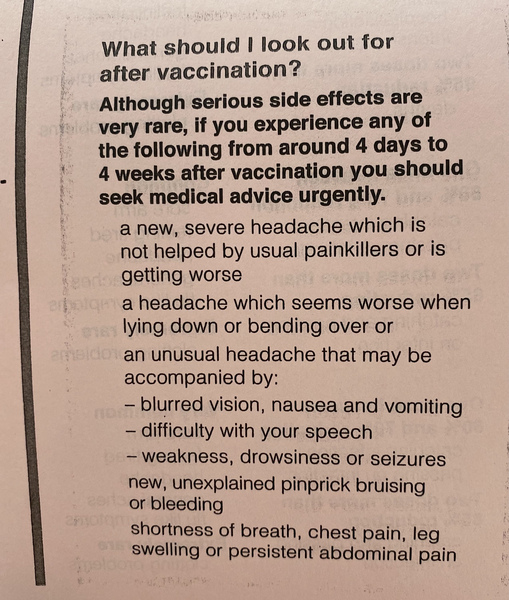 Under 40 will be offered an alternative vaccine