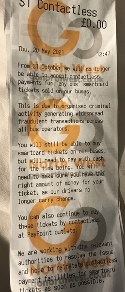 Bus company giving my £5 change to charity