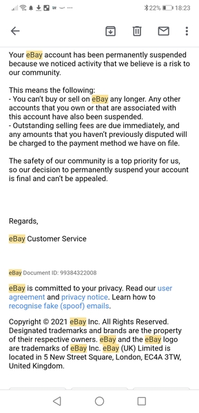 eBay help please - Banned but I don't use it!