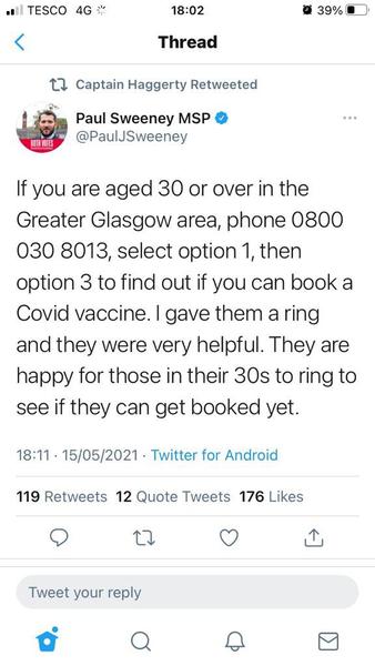 Over 35s vaccine