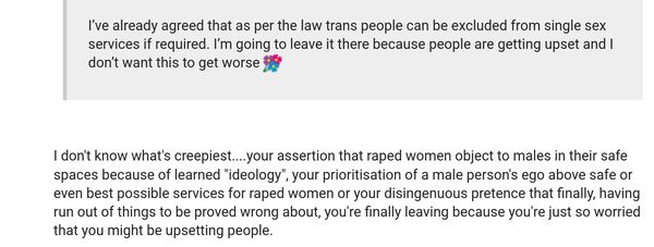 To think that a Rape Crisis centre should not have a transwoman CEO?