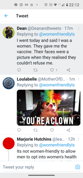 “Women only vaccination clinic” guess the catch...