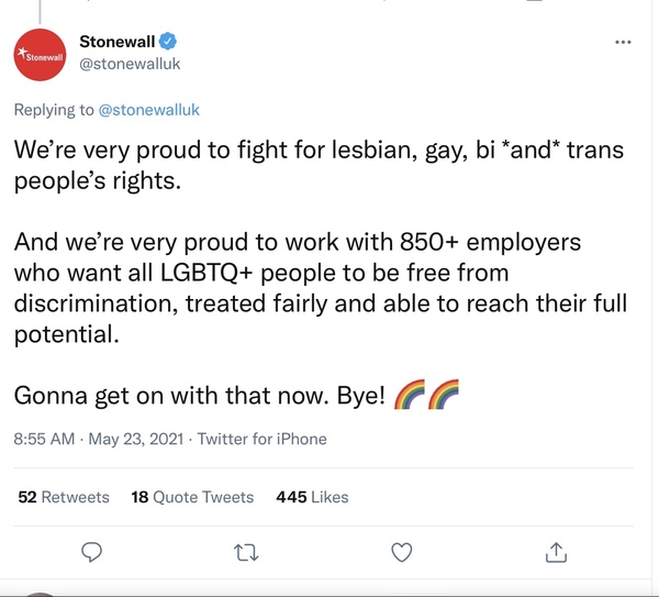 EHRC cuts ties with Stonewall.