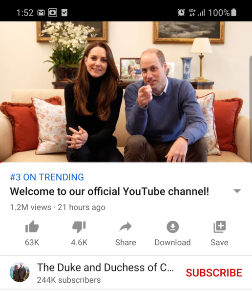 Well, well! Kate and William start a YouTube channel!