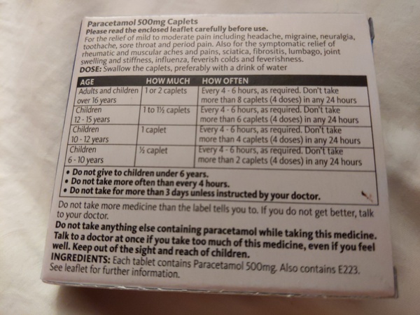 What do you think a paracetamol dose is
