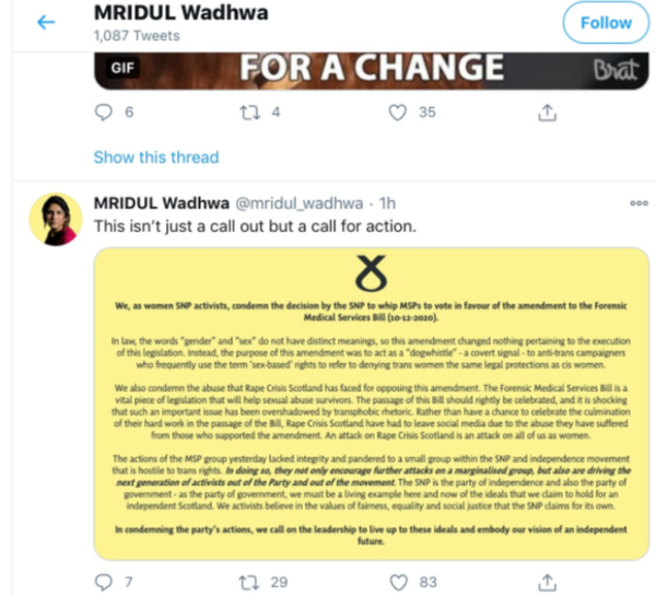 To think that a Rape Crisis centre should not have a transwoman CEO?