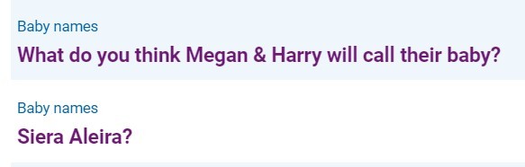 What do you think Megan & Harry will call their baby?