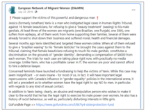 Times article: Protests over trans woman heading rape crisis centre