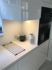 LED strip lighting under kitchen cabinetry