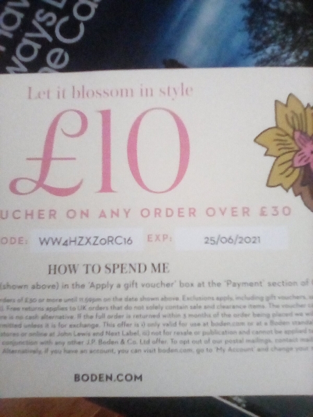 Boden £10 off WYS £30 discount code