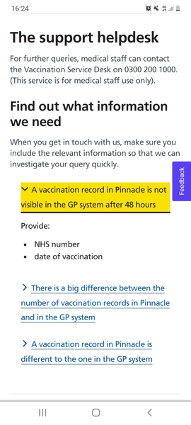 No record of my second dose being given, despite my card showing it