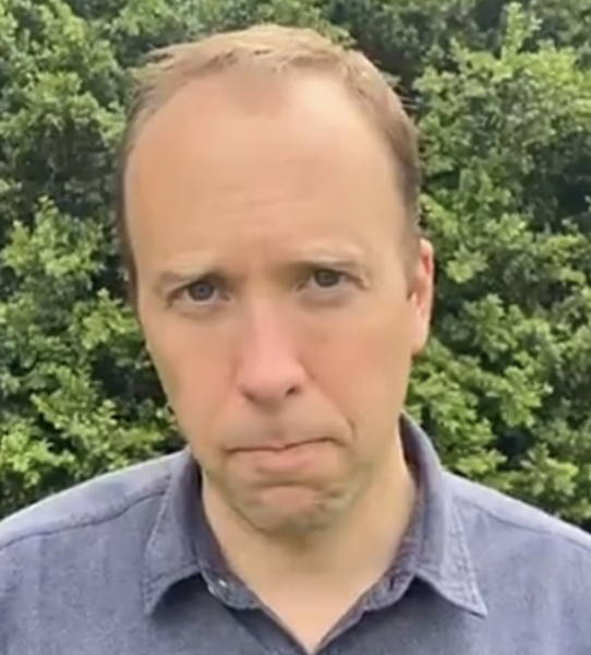 Matt Hancock's DM 'sad face'