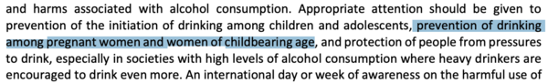 To think WHO are trying to commit organisational suicide? They’ve said that women of childbearing age should not drink alcohol AT ALL.